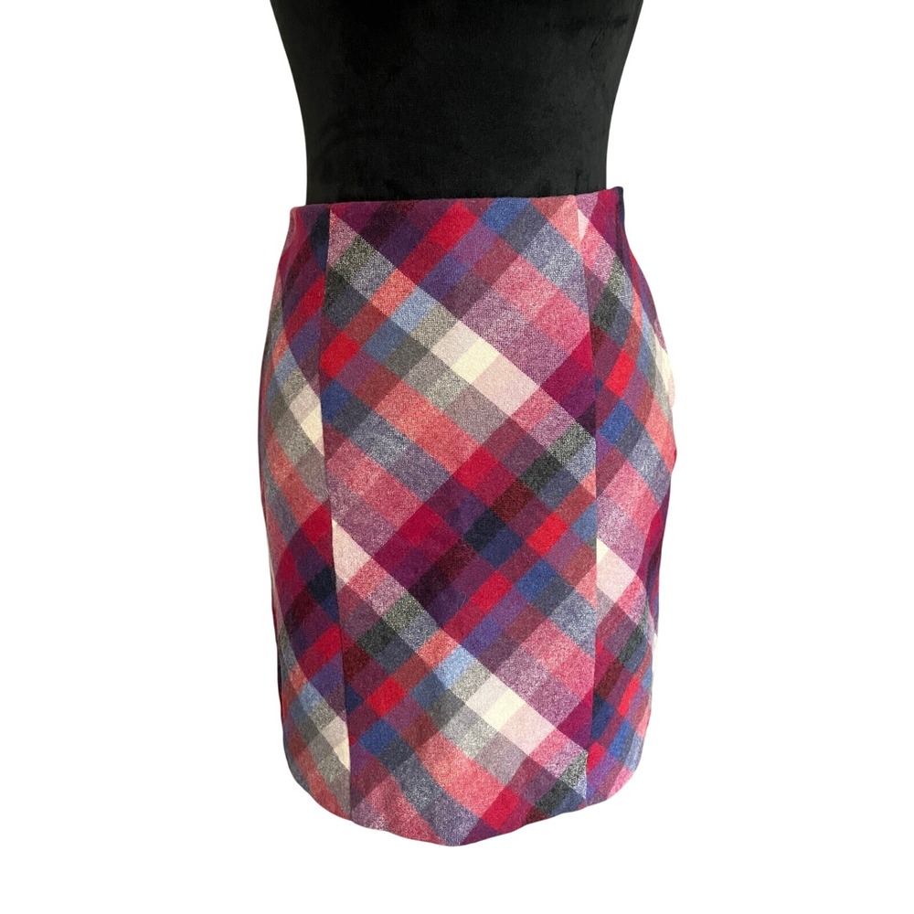 H&M Plaid wool blend mini skirt‎ womens multicolor size 6
